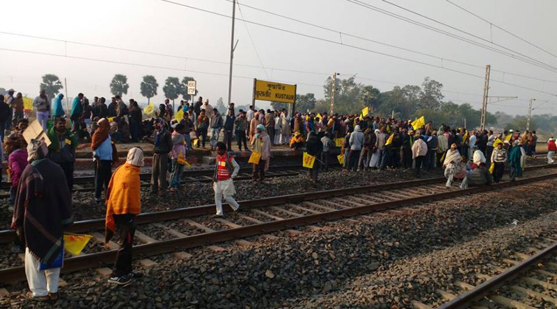 Rail agitation in Purulia on monday 