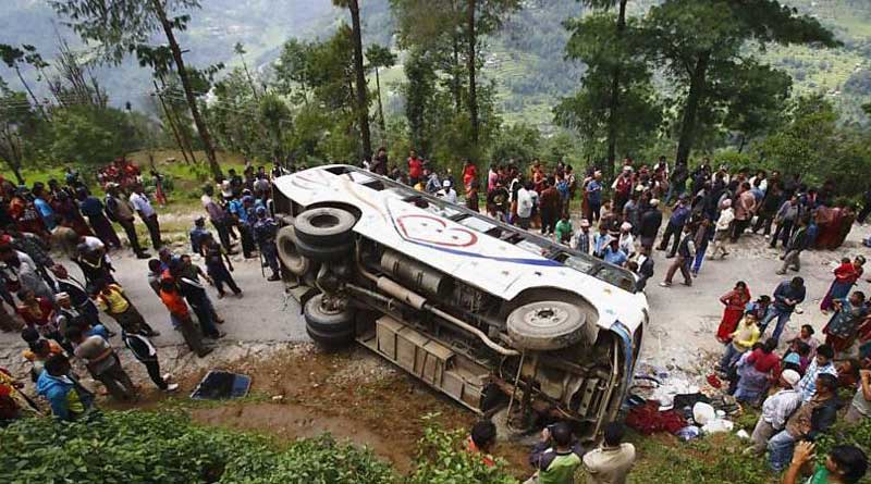 Over 26 killed as bus turns turtle in Nepal 