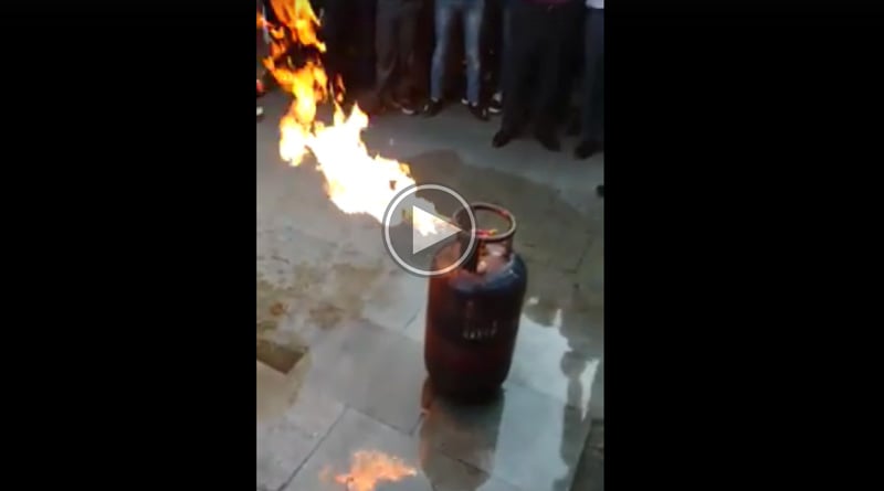 A must watch video on how to douse a burning cylinder 