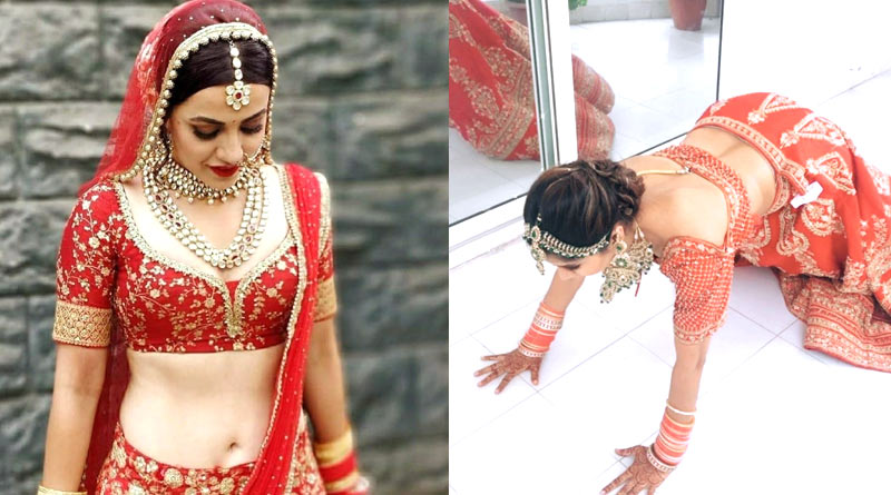 Bride did Push-ups wearing Wedding Lehenga, video goes viral | Sangbad Pratidin