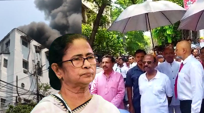 CM Mamata Banerjee visits Dalhousie building as fire breaks out in Kolkata | Sangbad Pratidin