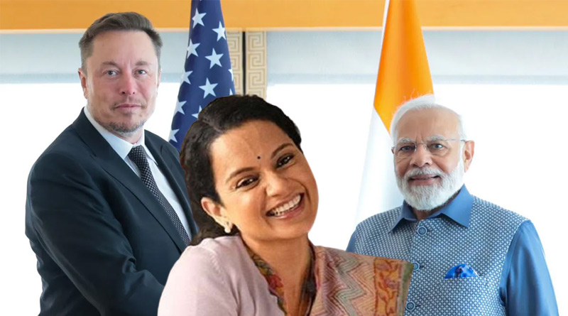 Kangana Ranaut rected of PM Narendra Modi and Elon Musk meet | Sangbad Pratidin