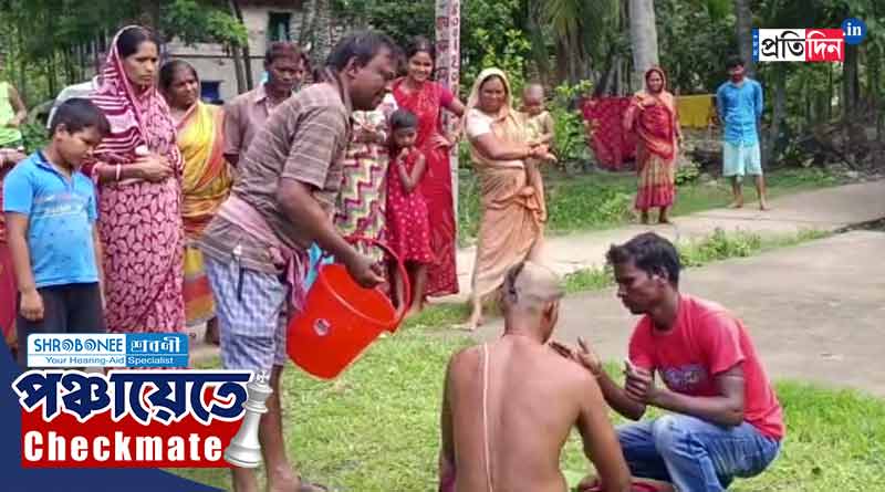 WB Panchayat polls: BJP supporter shaves head । Sangbad Pratidin