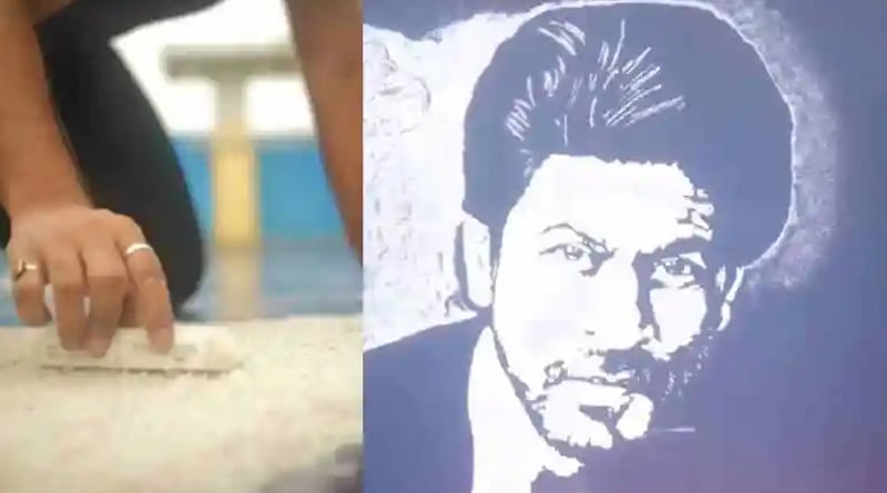 Kolkata artist makes stunning 30-ft marble portrait of Shah Rukh Khan| Sangbad Pratidin