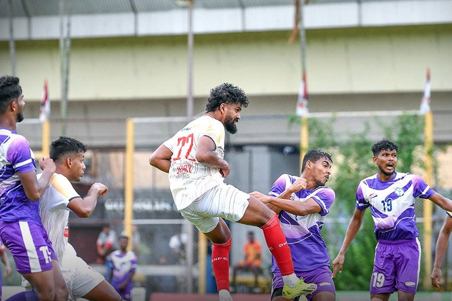 Diamond Harbour Football Club wins by a brace of Jobby Justin against United Sports in CFL
