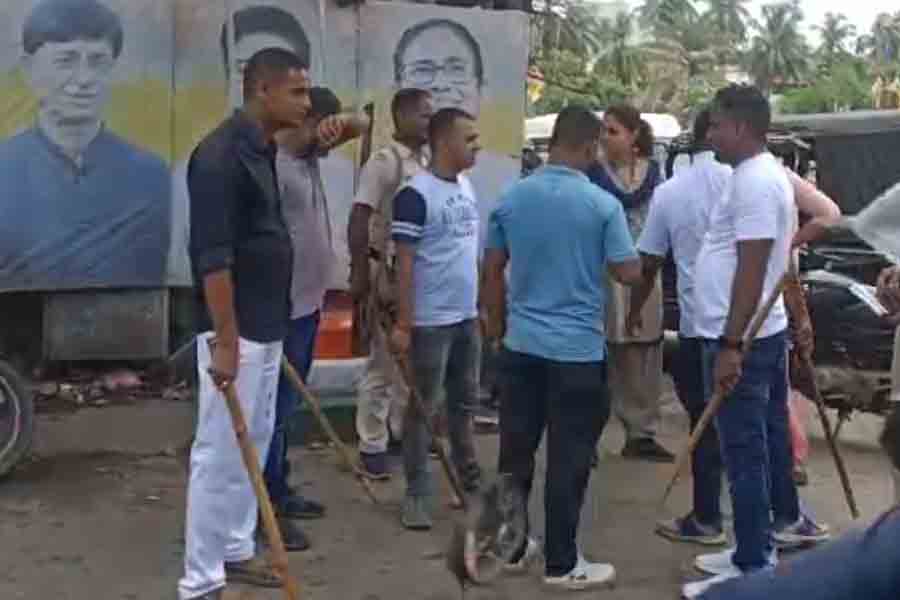 Goons attacked TMC Party Office at Garia