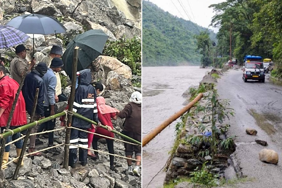 Alternate route of Sikkim has been disconnect during landslide, tourists face problem