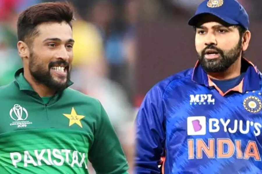 Mohammad Amir ready to bowl against Rohit Sharma