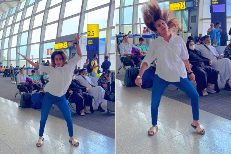 video influencer dance viral at kolkata airport