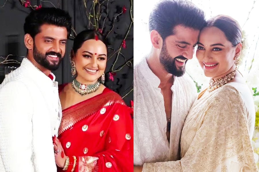 Here is All about Sonakshi Sinha's reception look, wore mom's white chikankari saree