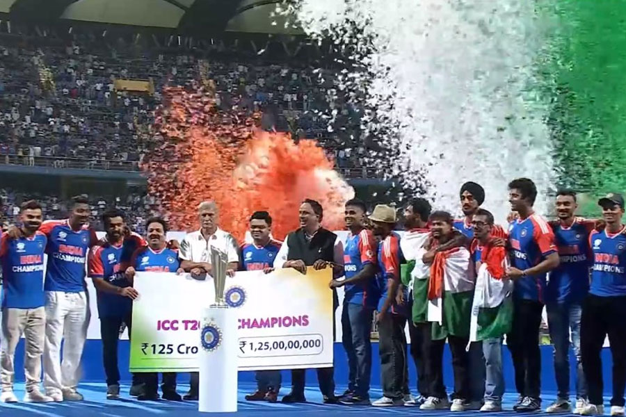 ICC T20 World Cup: India Team celebrates world cup win in Wankhede