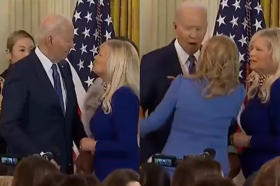 Joe Biden Nearly Kisses Woman In Viral Video; Wife Jill Steps In To Save Him From Embarrassment