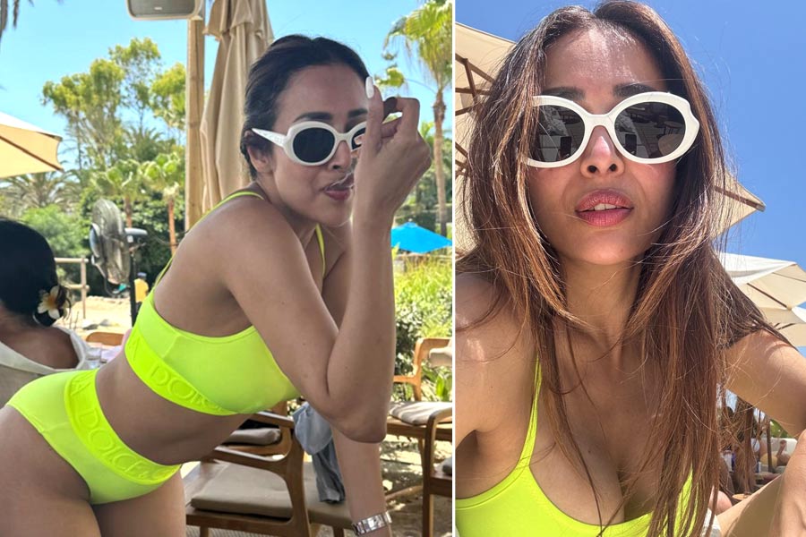 Malaika Arora Turns Up the Heat in Neon Green Bikini