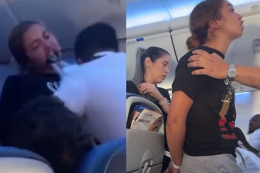 United Airlines passenger bites flight attendant