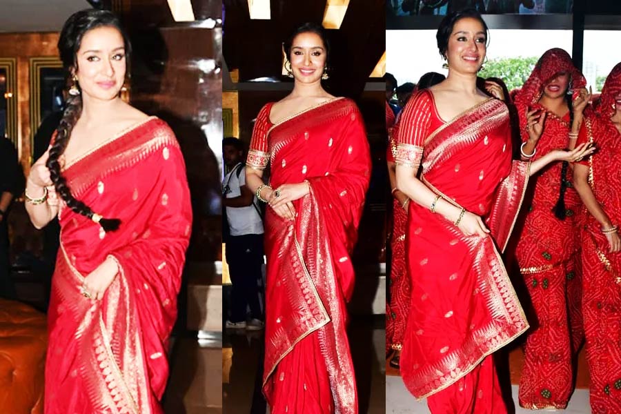 Shraddha Kapoor is the 'stree' of our hearts in Rs 22k red saree at trailer launch