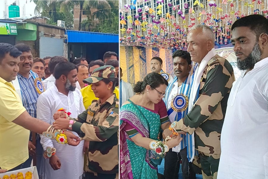 BSF, Prisoners and border area's people celebrate Rakhi Bandhan along North 24 Parganas