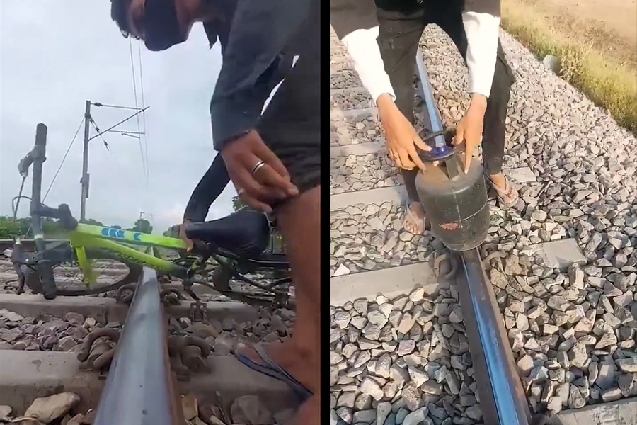 YouTuber Gulzar Sheikh's video about breaking objects on railway tracks