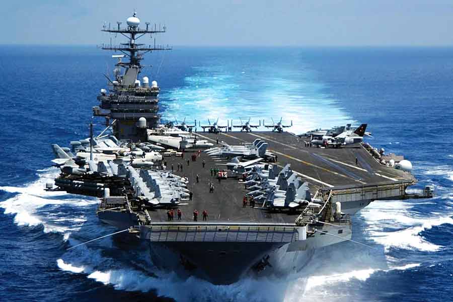 US Aircraft Carrier Arrives In Middle East