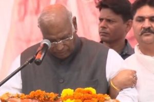 Congress Prez Mallikarjun Kharge As He Falls Ill During J&K Rally