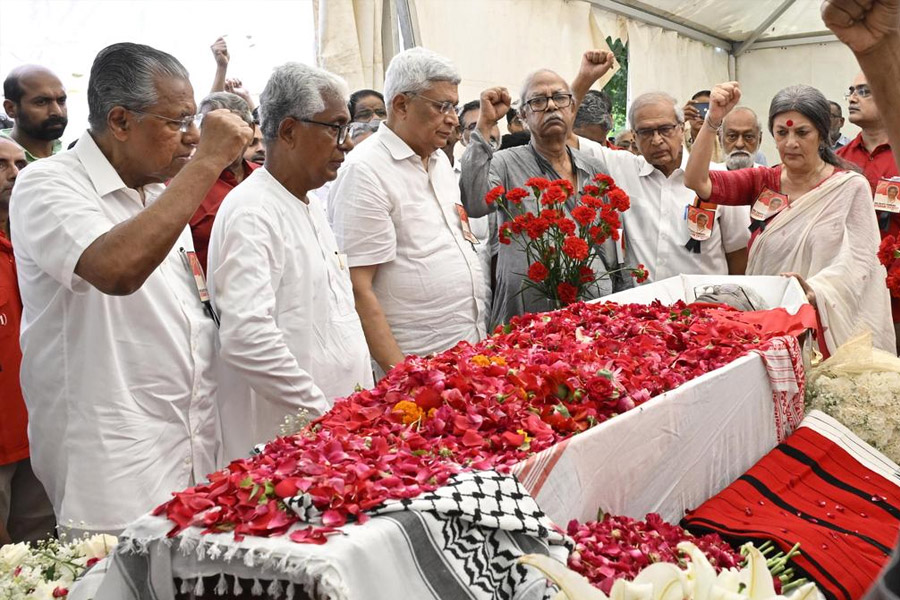 Family, friends and comrades bid final adieu to Sitaram Yechury