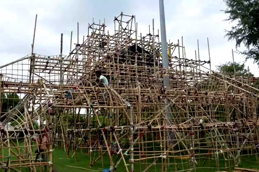 Durga Puja 2024: US-Taliban war scence at Ashok nagar Durga Puja Pandal