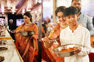 Durga Puja 2024: Kajol Serves Bhog With Son Yug, stops camera to film her