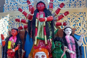 Durga Puja 2024: Red Durga idol decorated during Durga Puja in Bangladesh