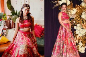 Alia Bhatt Re-Wears Mehendi Lehenga At Manish Malhotra Diwali Party