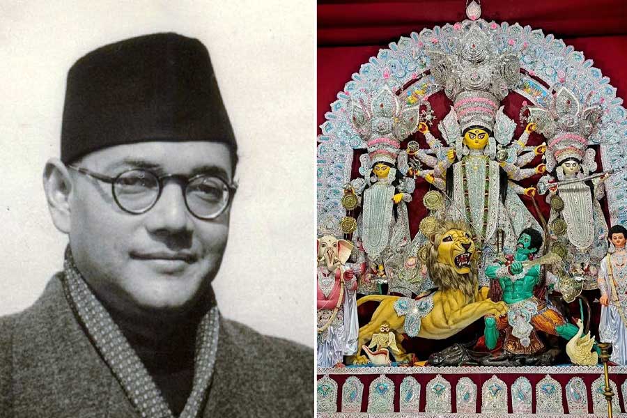 Editorial on durga puja and Subhash Chandra Bose