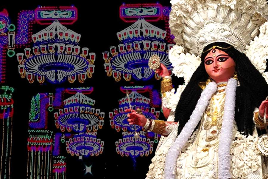 Thematic pandals of several durga puja of kolkata transported to Chandannagar for Jagaddhatri Puja