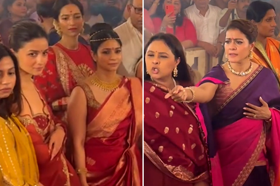 Kajol gets angry in Durga Puja, see video