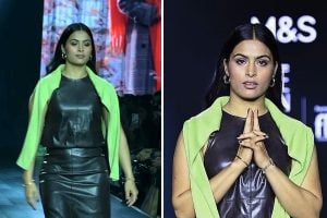 Manu Bhaker rocks the ramp at Lakme Fashion Week with her air-gun pose