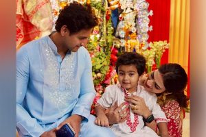 Durga Puja 2024: Yash, Nusrat celebrating Durga Puja with Yishaan