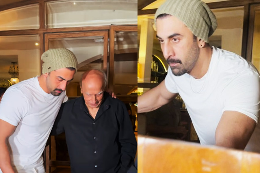 Ranbir Kapoor, Mahesh Bhatt Pose For Paparazzi At Soni Razdan’s Birthday Dinner