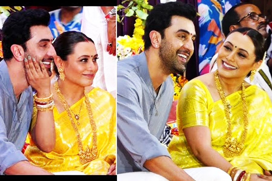 Ranbir Kapoor attends with Rani Mukerji's Durga Puja, watch