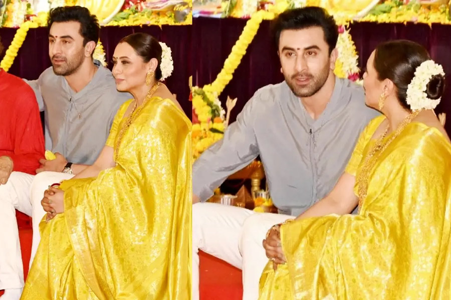 Ranbir Kapoor attends with Rani Mukerji's Durga Puja, watch