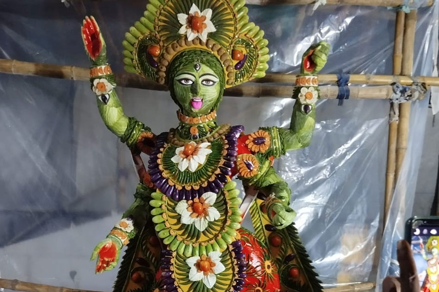 Kali puja 2024: Ma kali Idols made of vegetables in Tamluk