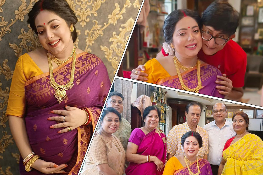 Sreemoyee Chattoraj shared her baby shower pictures with Kanchan Mullick and others