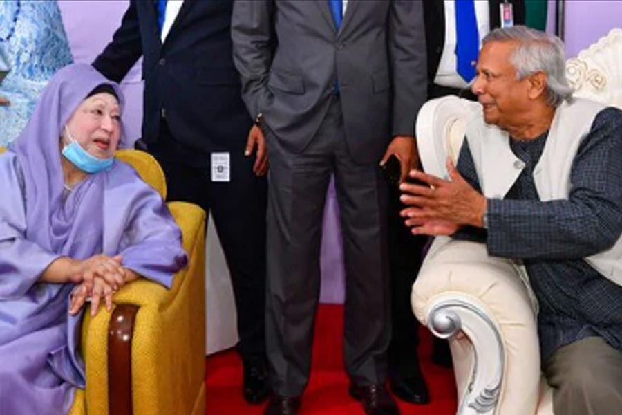 Khaleda Zia meets Muhammad Yunus