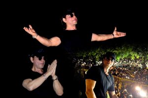 Shah Rukh Khan greets his fans outside Mannat on his birthday