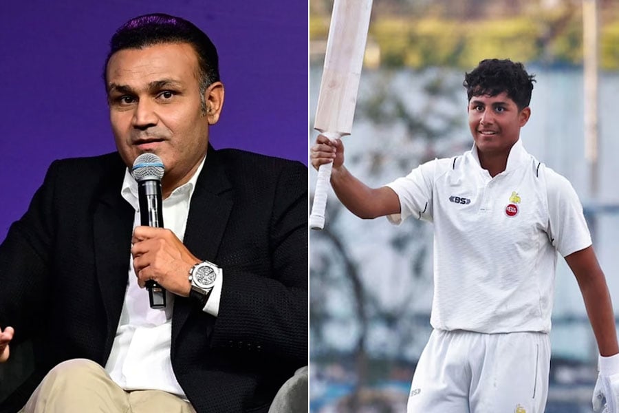 Virender Sehwag congratulates son Aryavir for 297 with a cheeky reminder