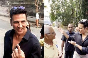 Akshay Kumar listened to the complaints of a senior citizen after casting his vote for Maharashtra Assembly Elections 2024