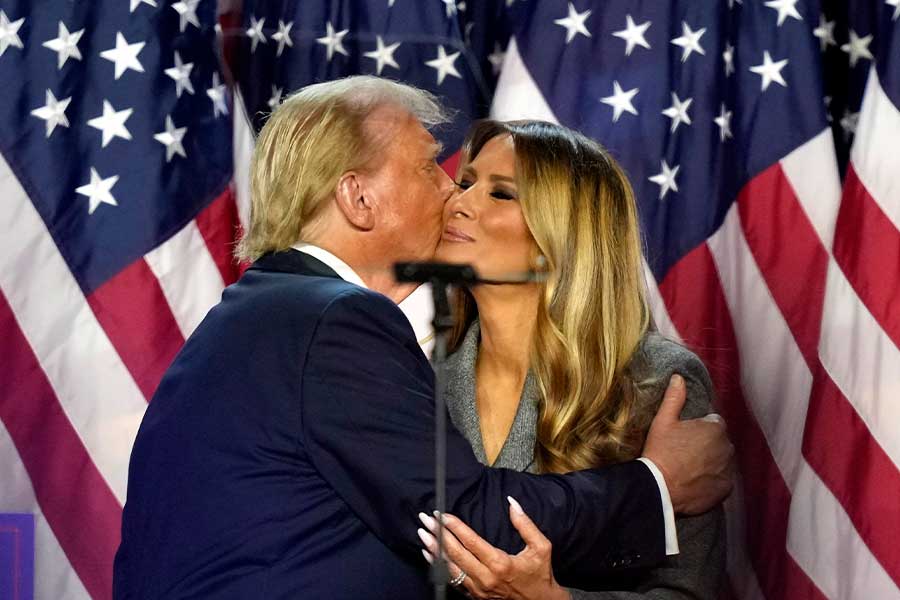 US Presidential Election 2024: Donald Trump kisses Melania's in his winning speech