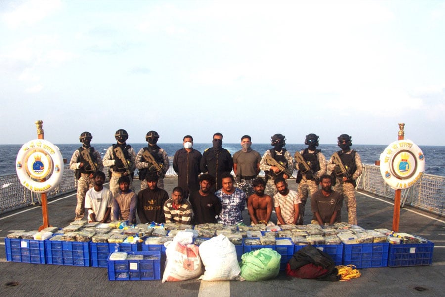 Navy Seizes 2 Sri Lankan Fishing Boats, Recovers 500 Kg Of Crystal Meth