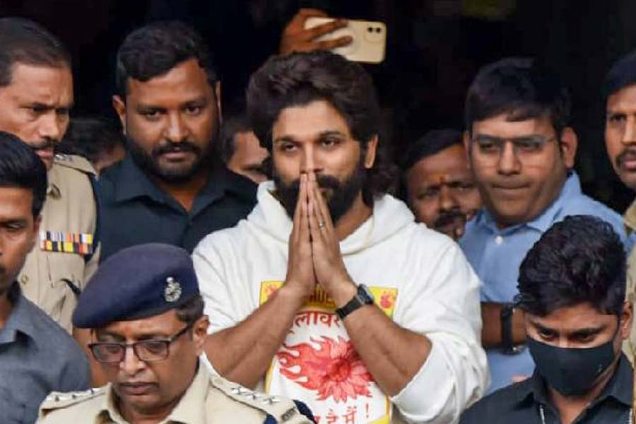 Actor Allu Arjun speaks to the media after his release from a Hyderabad jail