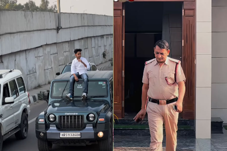 Haryana teen sits on moving car's roof says cop father will protect him, video goes viral