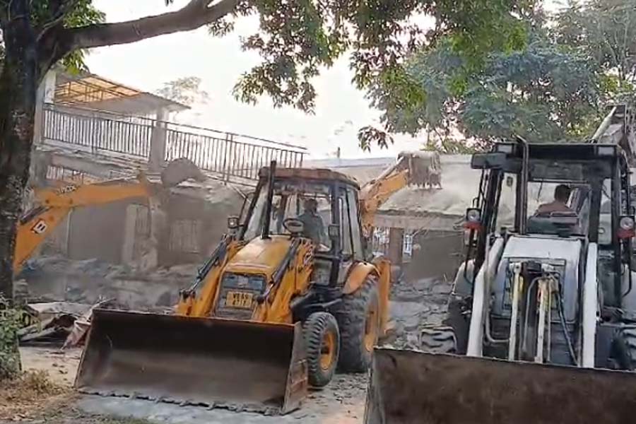 Illegal construction is demolition in Buxa Tiger project.