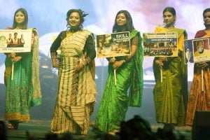 Minister Jyotsna Mandi join a ramp show in Bankura