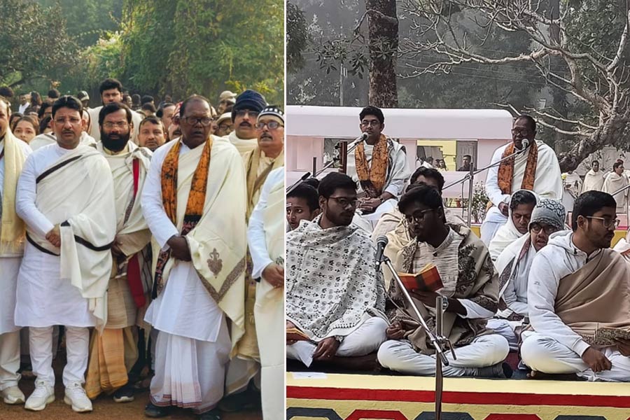 Poush Mela starts in Santiniketan with proper tradition after four years