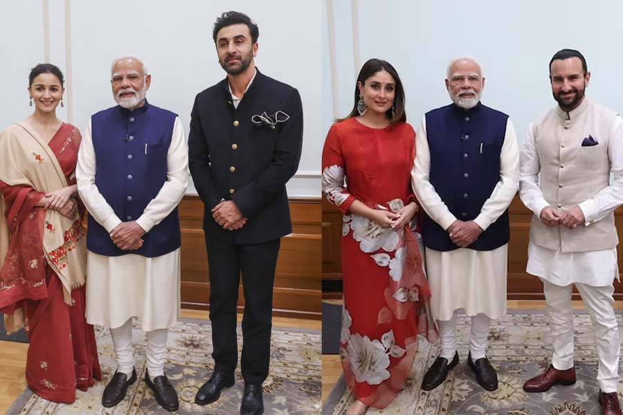 Ranbir Kapoor Kareena Kapoor Alia Bhatt talks with Narendra Modi video viral